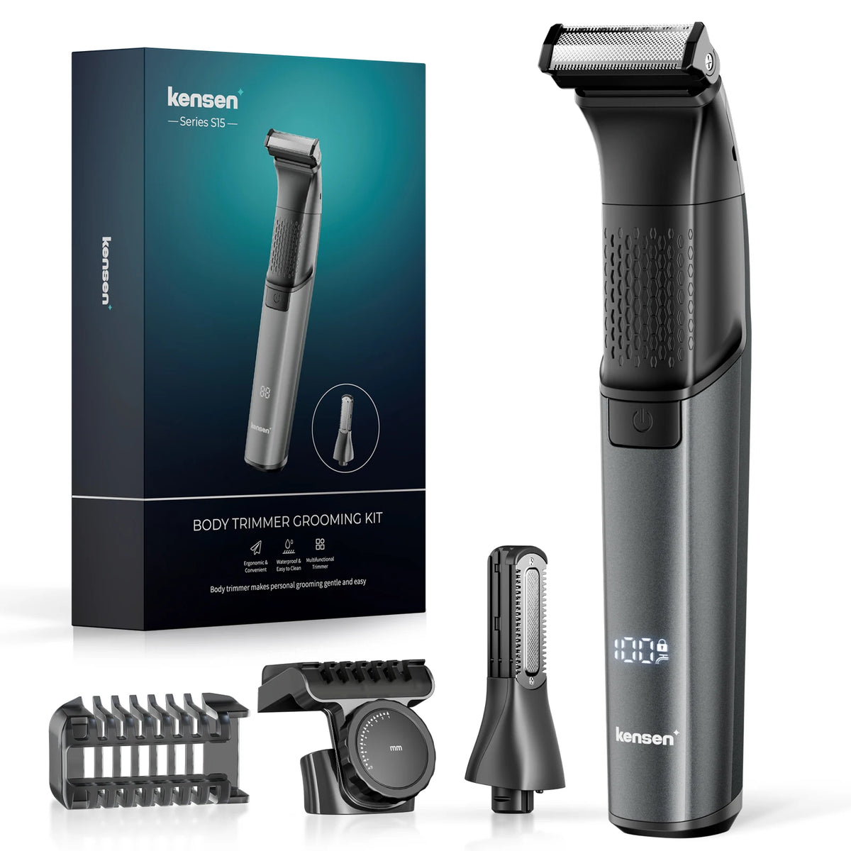 KENSEN S15 Electric Hair Crimper from ShopHub NZ, close-up of the crimper plates with a sleek black design