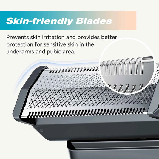 KENSEN S15 Electric Hair Trimmer - 2 in 1 Dual-Sided Blade Razor for Waterproof Beard and Body Hair Shaving for Men