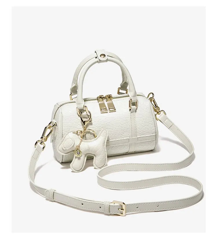 FOXER 2026 New Women's Handbag Fashion Barrel Bag Textured Cowhide Leather Lady Crossbody Bag Casual Commuter Shoulder Purse