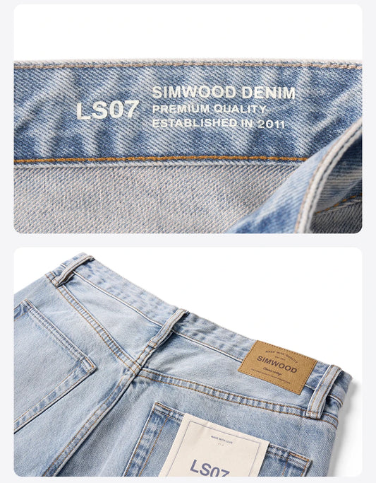 SIMWOOD Loose Straight 13.5oz 100% Cotton Washed Vintage Jeans