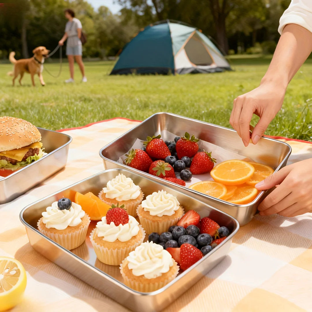 10-Piece Stainless Steel Food Storage Containers with Lids
