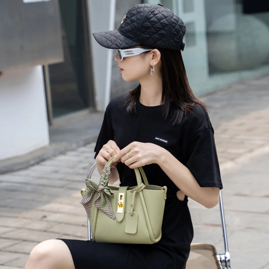 FOXER Women's Handbag Split Leather Shoulder Bag 2026 Fashion Lady Crossbody Bag Light Luxury Commuter Bucket Bag as Gift
