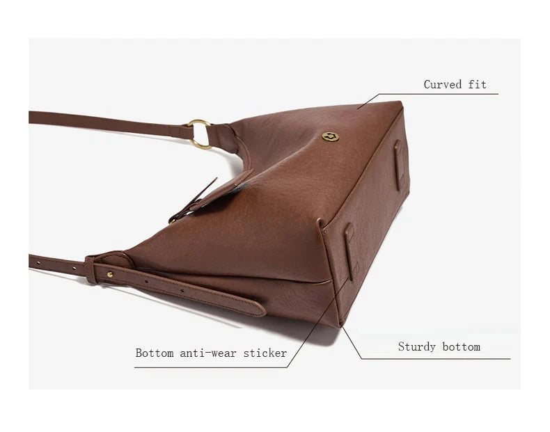 FOXER Genuine Leather Hobo Bag Lady Vintage Commuter Shoulder Bag Large Capacity Soft Leather Women Underarm Bag For Daily