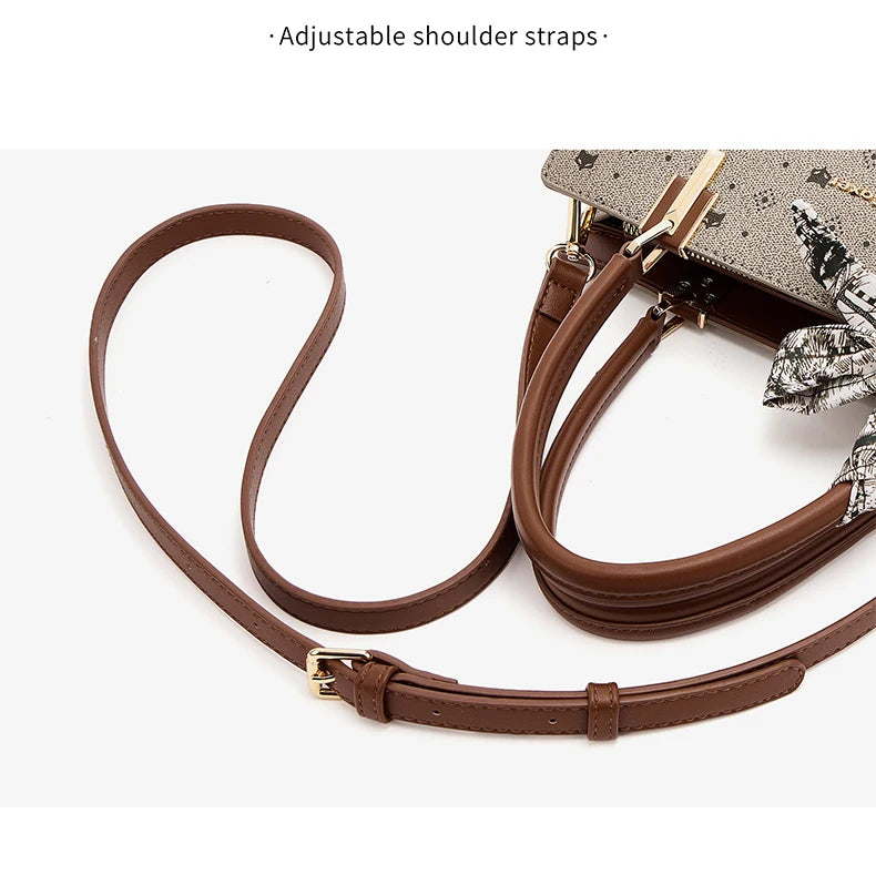 FOXER Vintage Women Handbag PVC Leather Tote Bag Large Capacity Top‑Handle Shoulder Crossbody Bag for Ladie Daily Work Purse
