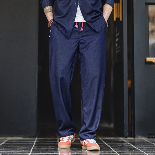 Maden Vintage Men's Loose Casual Straight Denim Pants
