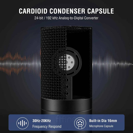 FIFINE XLR Microphone,Condenser Podcast Mic for Recording,Vocal,Voice-OverStreaming,Podcast, Singing,Cardioid Studio Mic K669C