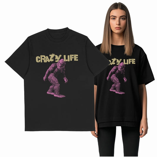Coolmind Crazy Life Unisex Cotton Graphic Tee