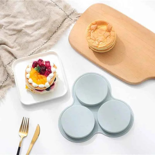 3 Cavity Silicone Egg Mold, Kitchen Tools & Accessories, Non-Stick Air Fryer Egg Pan, Practical Kitchen Items for Egg Cooking
