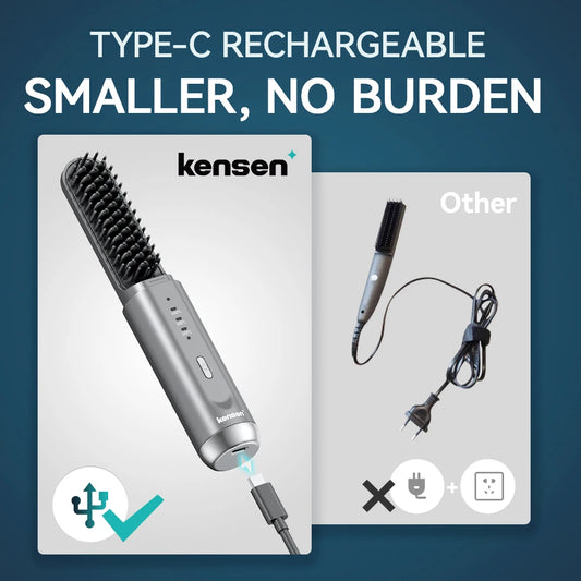 Kensen Hair Straightener from ShopHub NZ showing sleek black plates and ergonomic handle for smooth, straight hair styling.