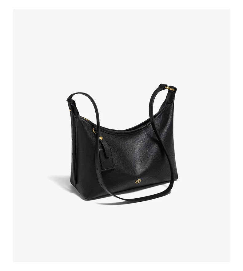 FOXER Genuine Leather Hobo Bag Lady Vintage Commuter Shoulder Bag Large Capacity Soft Leather Women Underarm Bag For Daily