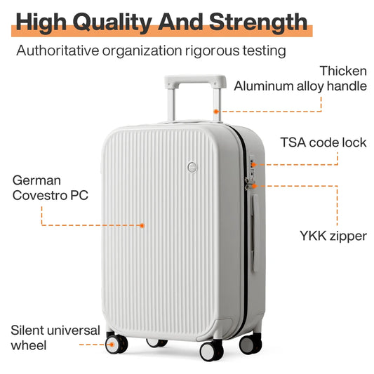 Mixi Striped Travel Luggage 16", 20", 24", and 26"