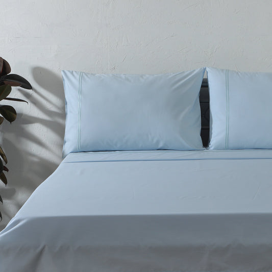 ORGANIC COTTON COLOURED SHEET SET 250TC - SKY Whites of London NZ