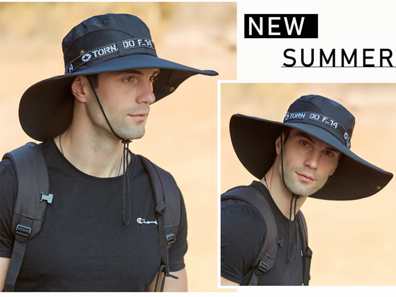 92050-BLACK Sun HatS Wide Brim Bucket Outdoor Fishing Hiking Cap UV Protection dealonline.co.nz