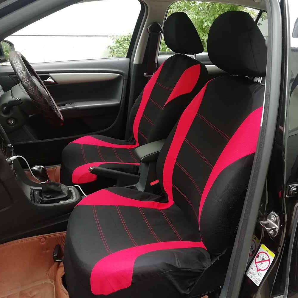Dealonlinenz 5-seater car seat cover set with front, rear cushions, and mats in durable polyester fabric.