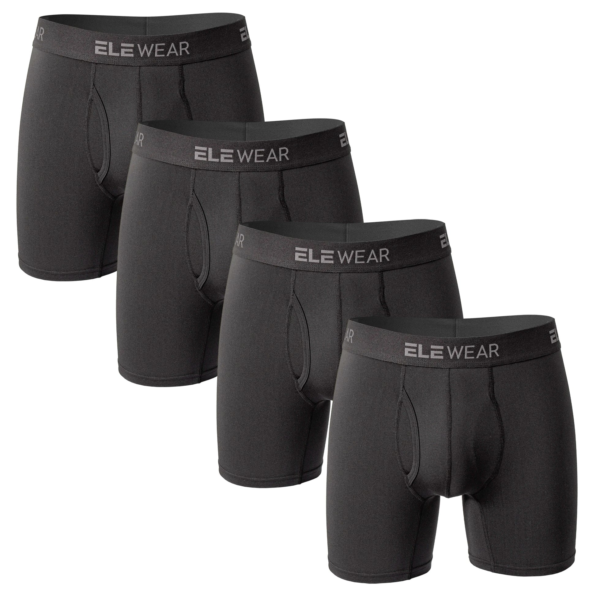 Four men's breathable boxer shorts with fly opening, made by ShopHub NZ, displayed on a neutral background.
