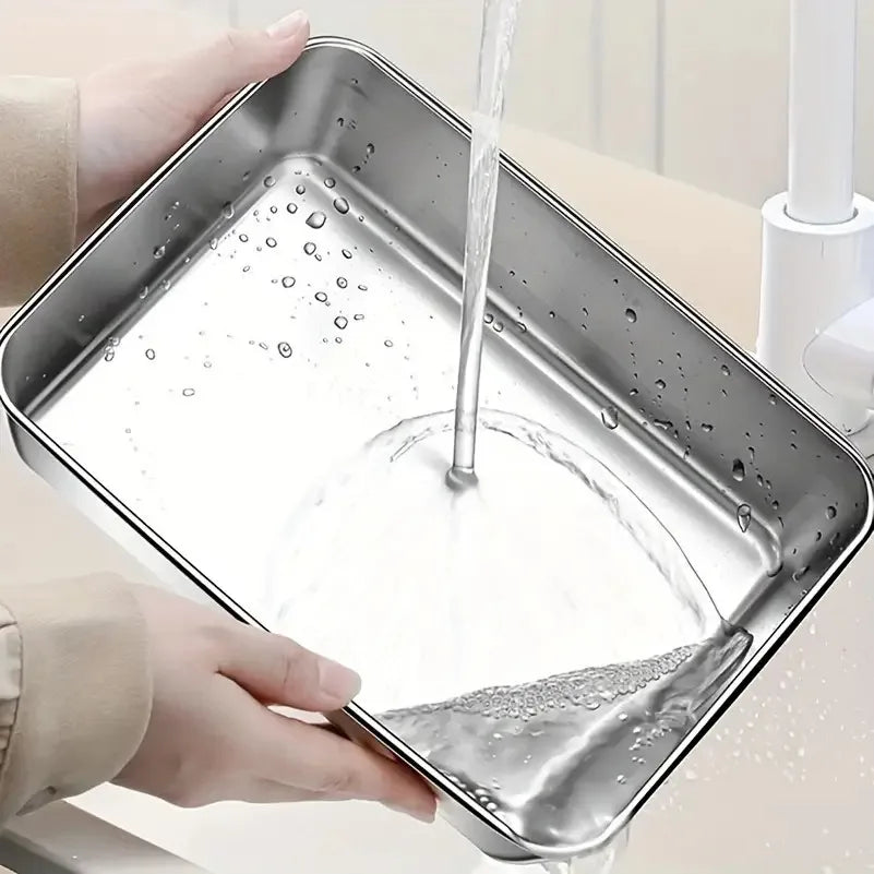 2Pcs Stackable Food Containers Stainless Steel