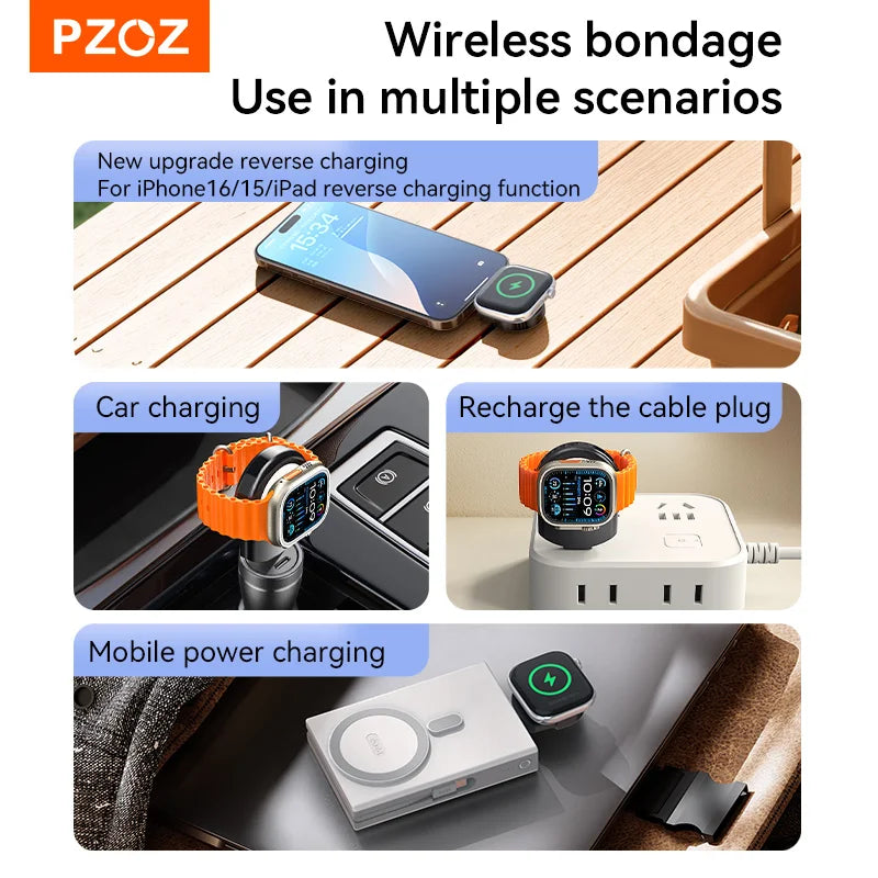 PZOZ SnapGo Portable Magnetic Charger for Apple Watch