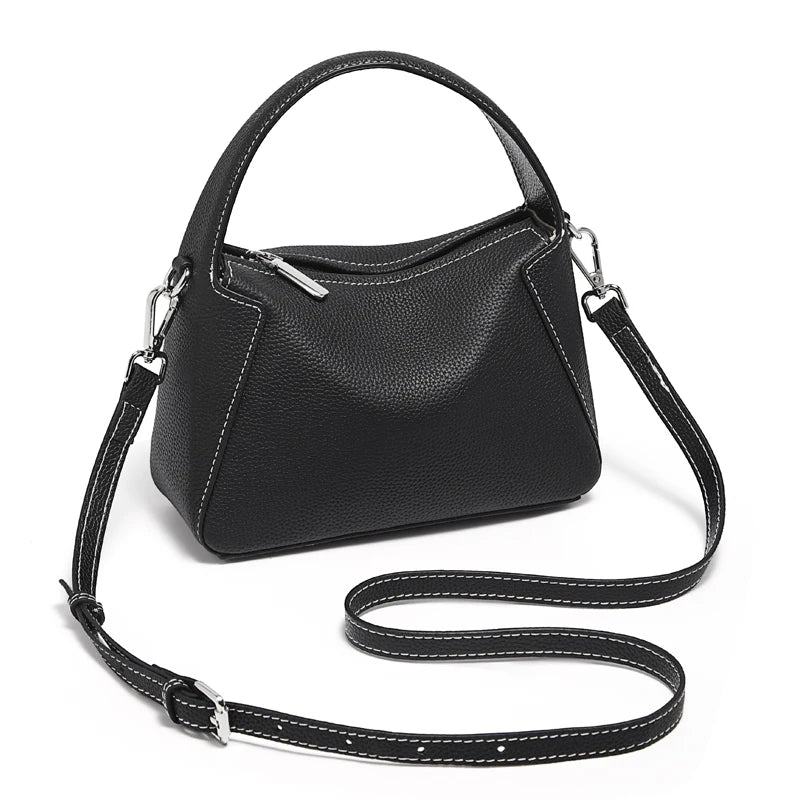 FOXER Lady's Handbag Cow Leather Shoulder Bag Small Size Crossbody Minimalist Style Bag Commute Work High Quality