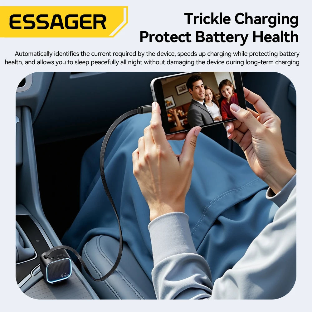 Essager 45W Car Charger – Fast, Multi-Device Charging On The Go