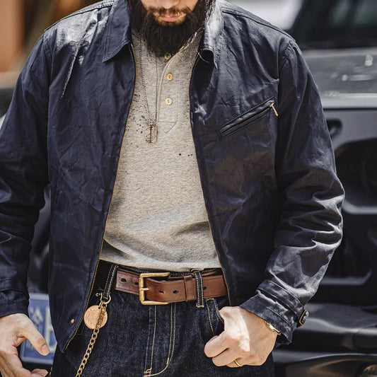 Maden Men's Vintage IV Oil Waxed Canvas Jacket