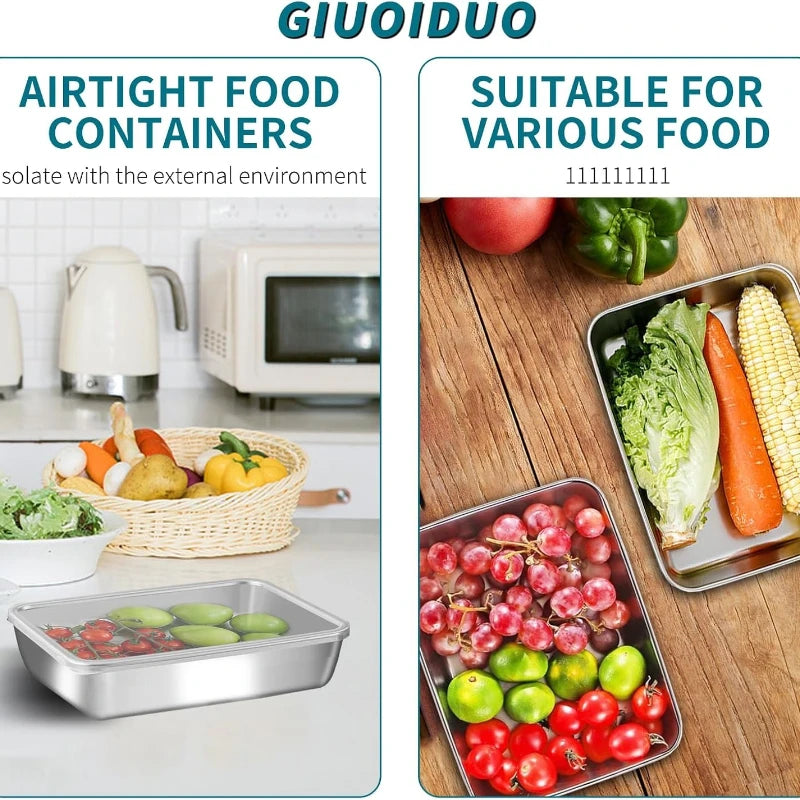 12-Piece Stainless Steel Food Storage Containers
