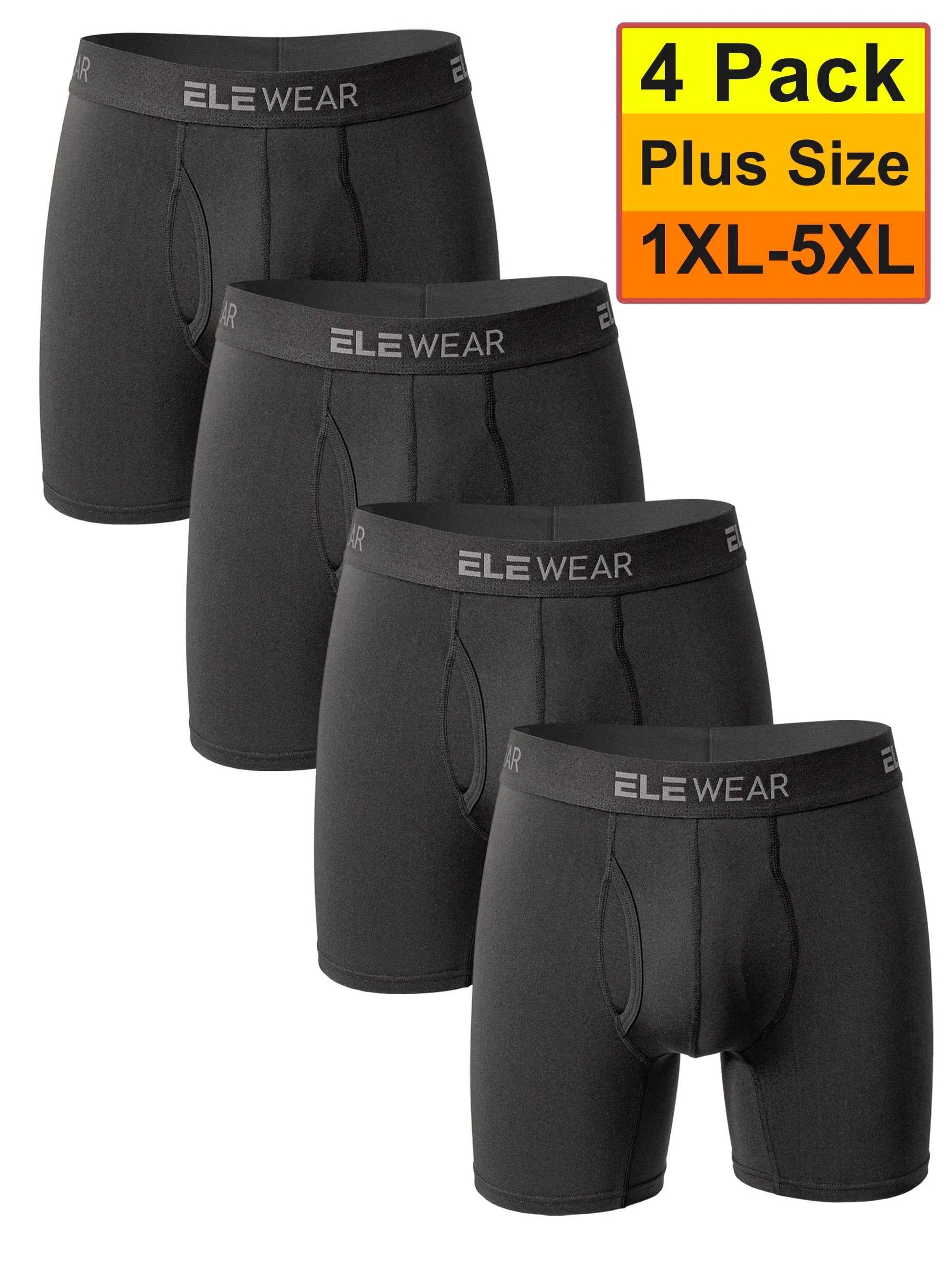 Four men's breathable boxer shorts in assorted colors, plus size 1XL-5XL, made by ShopHub NZ, displayed laid flat.