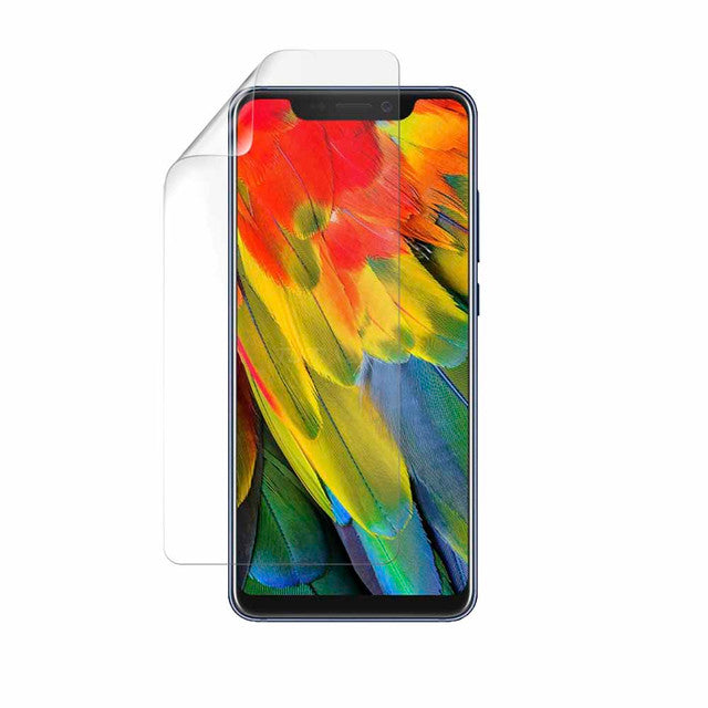 Hydrogel screen protector for ZTE Axon 9 Pro by 9eight5, showing a clear, flexible film covering the phone's display.