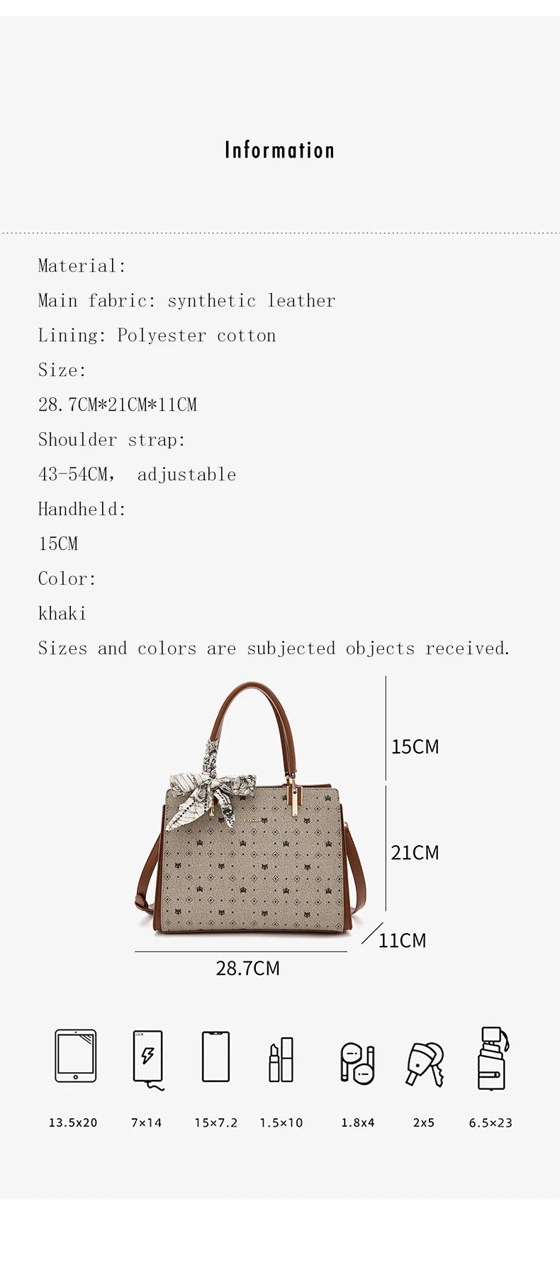 FOXER Vintage Women Handbag PVC Leather Tote Bag Large Capacity Top‑Handle Shoulder Crossbody Bag for Ladie Daily Work Purse
