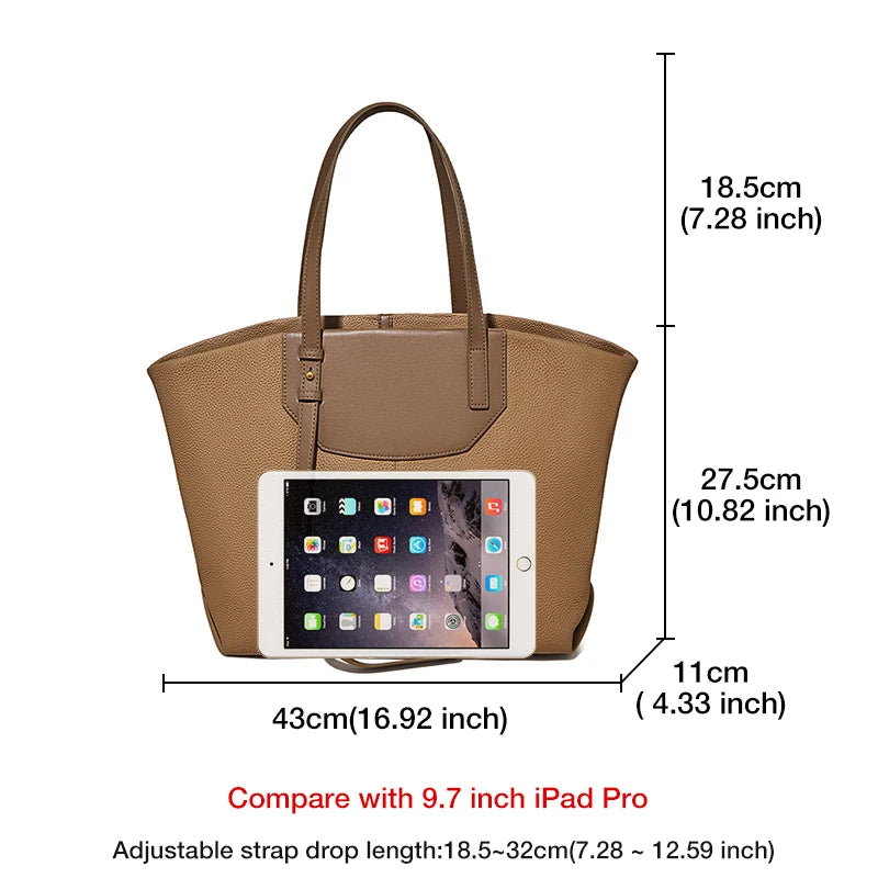 FOXER Luxury Cow Leather Tote Bag
