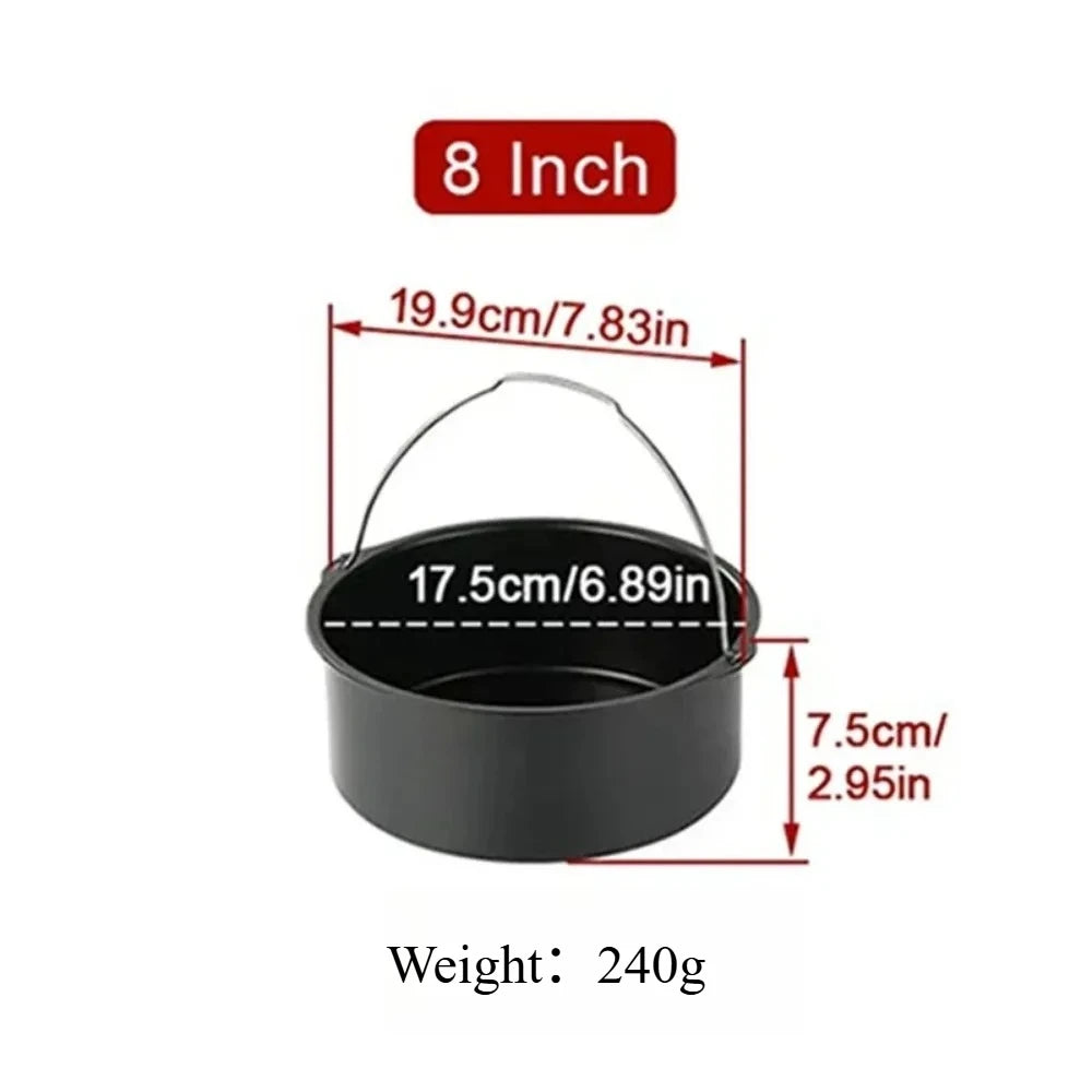 1pc Round Non-Stick Cake Mold 6/7/8 Inch, for Air Fryer