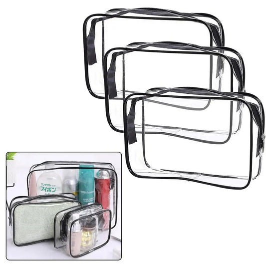 Waterproof Transparent Cosmetic Bag with Zip (3 sizes available) Habicare