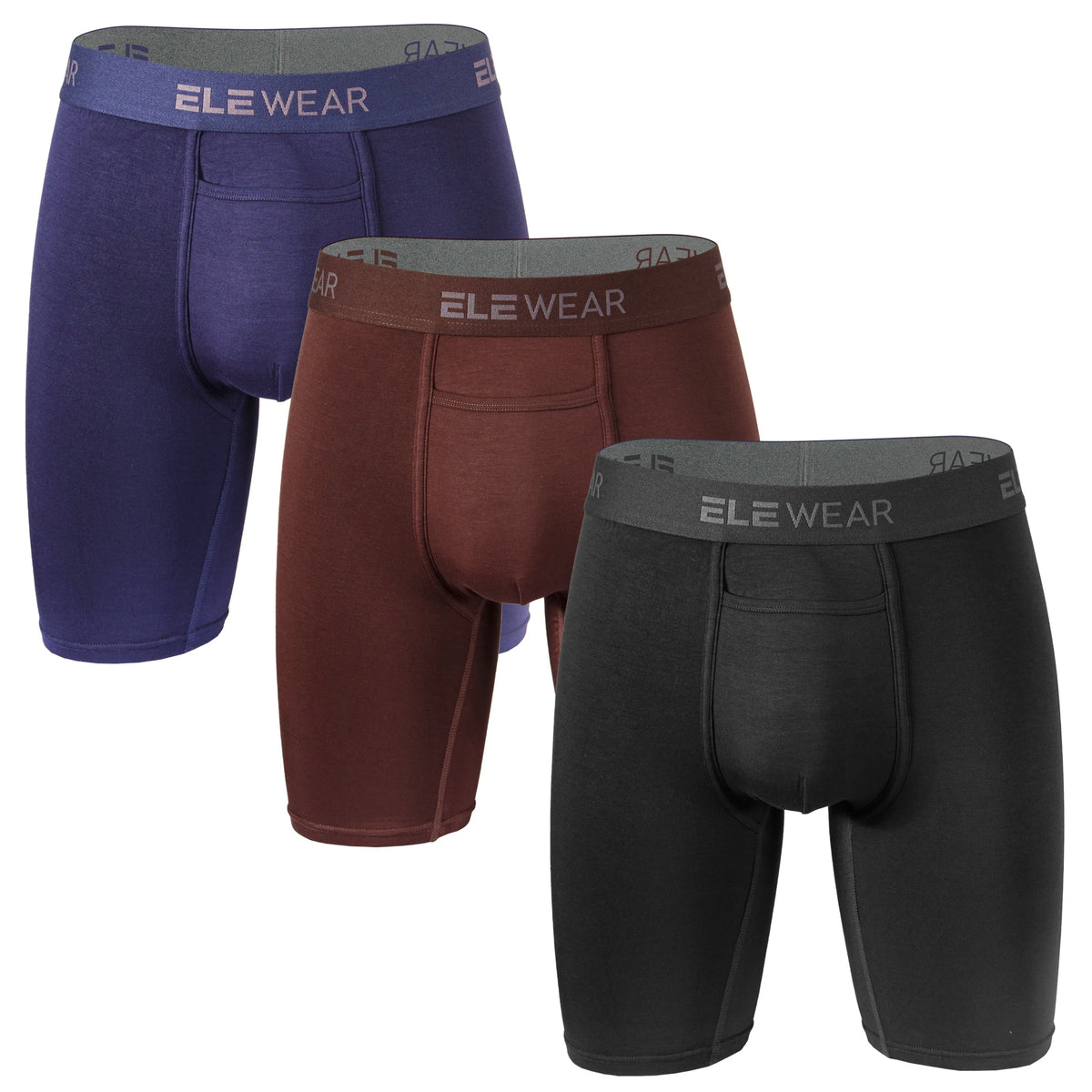 Three pairs of men's breathable modal boxer shorts from ShopHub NZ, featuring comfortable and lightweight underwear design.