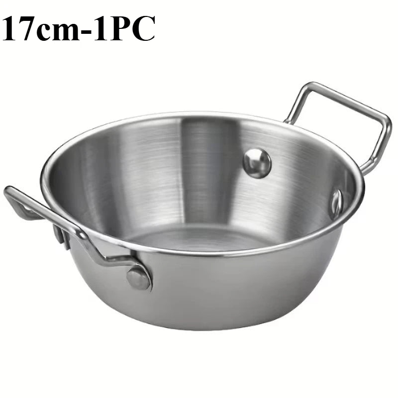Stainless Steel Noodle Bowl with Handle - Ramen Soup Salad Bowl for Home, Camping, and Picnic