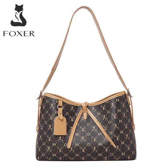 FOXER Women Tote Shoulder Bag Fashion Signature Lady Handbag Purse Chrismas Gift