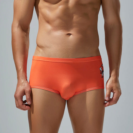 Men's low waist ice silk boxer briefs by ShopHub NZ, lightweight breathable underwear for comfort and style.
