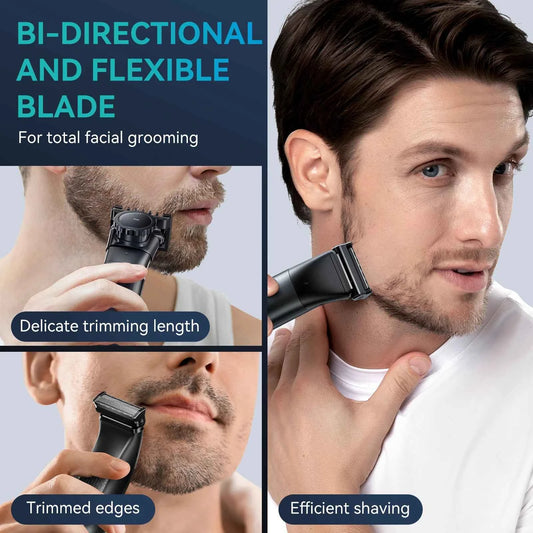 KENSEN S15 Electric Trimmer - Dual-sided Blade IPX6 Waterproof Body Hair Razor & Beard Trimmer 2 in 1 for Men