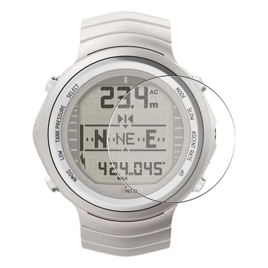 Two clear screen protectors for Suunto DX watch case, designed to shield the watch face from scratches and damage.