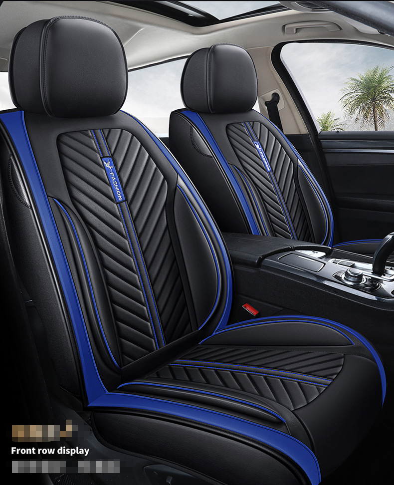 Faux leather car seat cover set for 5-seater, includes front and rear cushions, premium quality dealonlinenz vehicle accessory