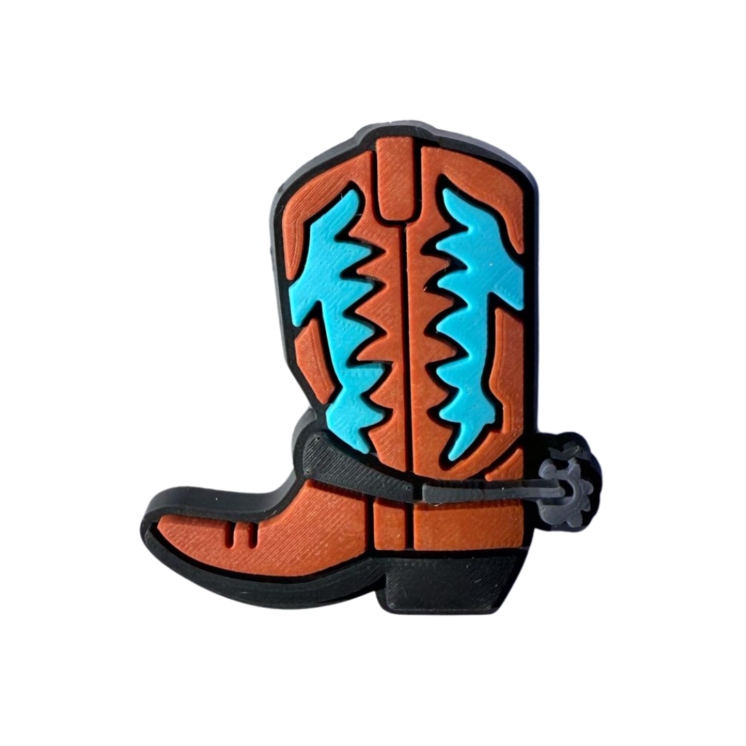 Walkieez WALK-itz Cowboy Boots Charm featuring a detailed cowboy boot design for charm bracelets or accessories.