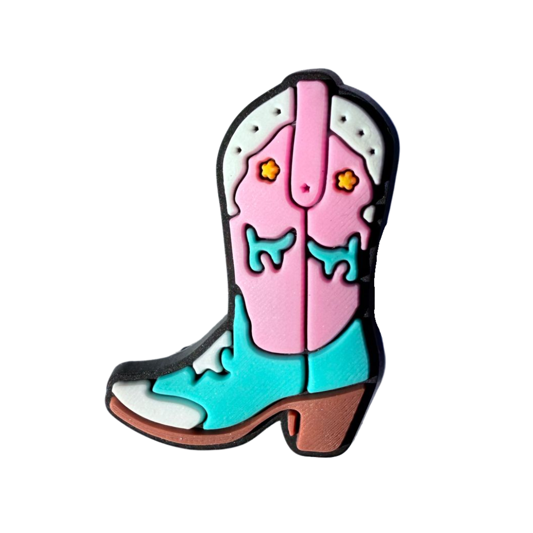 Walkieez Cowgirl Boot Charm with Western-inspired decorative design, perfect for customizing cowgirl boots.