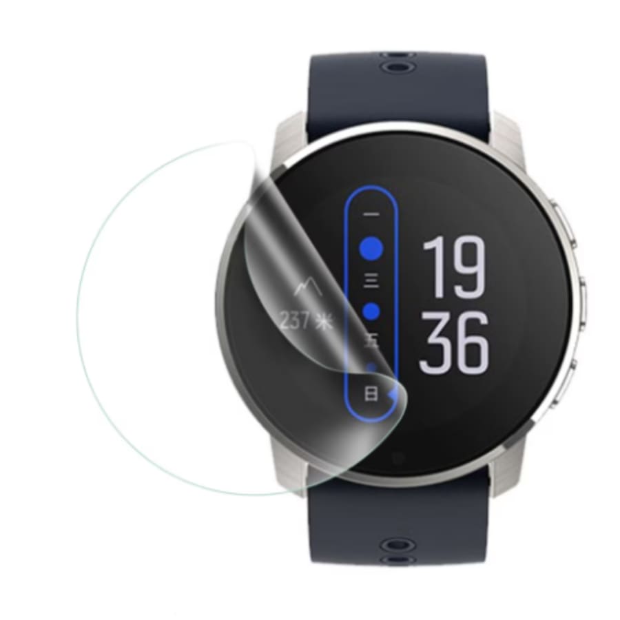Six clear hydrogel screen protectors for Suunto 9 Peak smartwatch, designed as durable watch cases for screen protection.