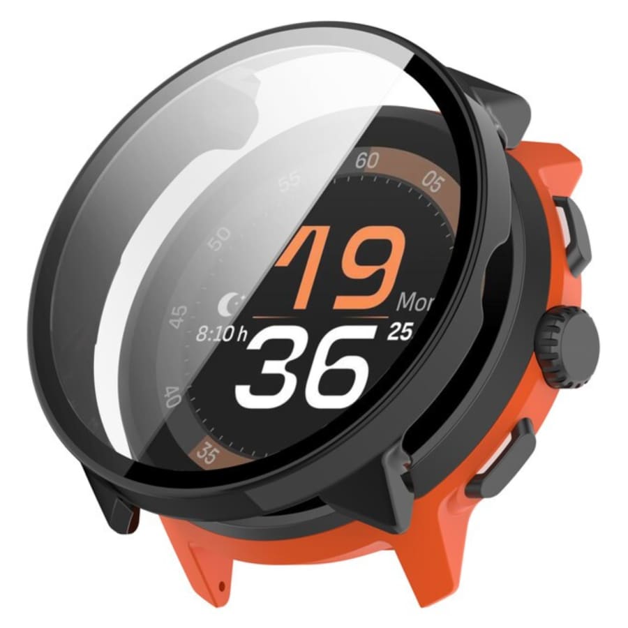 Black protective watch case for Suunto Run 2024 model, designed to safeguard the watch from impacts and scratches.