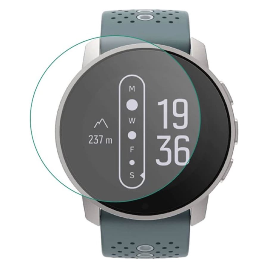 Pack of two Suunto 9 Peak screen protectors in clear watch case to shield the smartwatch display from scratches.