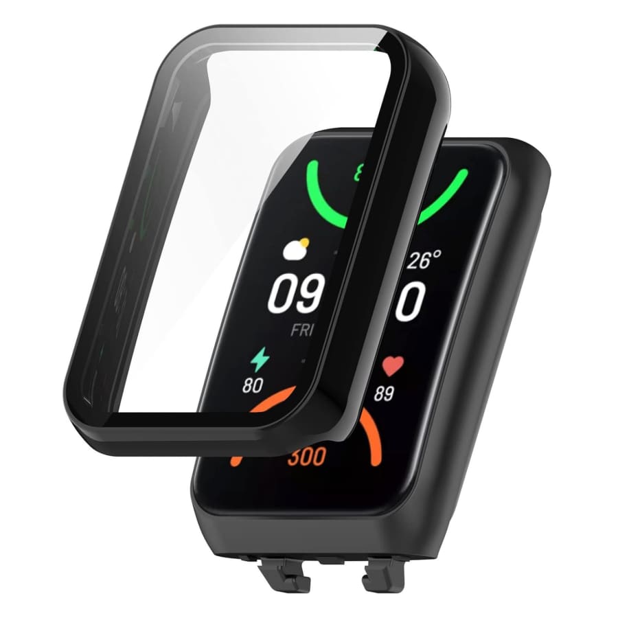Black protective watch case for Oppo Band 2, designed to shield the fitness tracker from scratches and impacts.