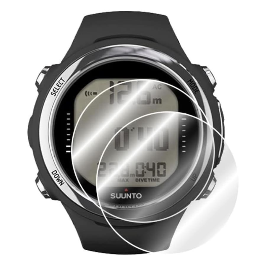 Clear screen protector for Suunto D4i watch case, providing protection and a secure fit for the sports watch.