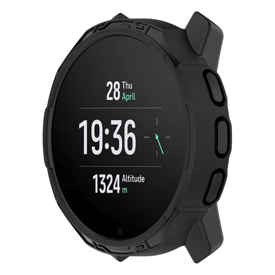 Black protective watch case for Suunto 9 Peak, made by That Watch Shop, showcasing durable material and snug fit around the watch.