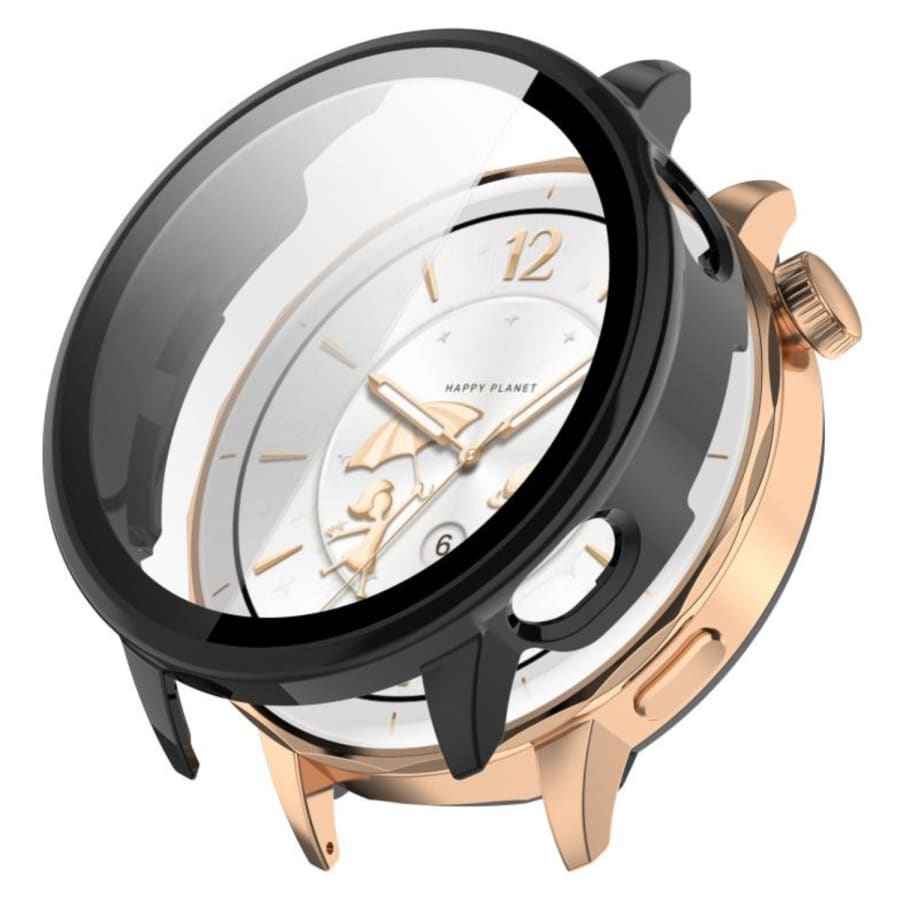 Black protective case for OnePlus Watch 3 (43mm), designed to shield and enhance the smartwatch with a durable cover.