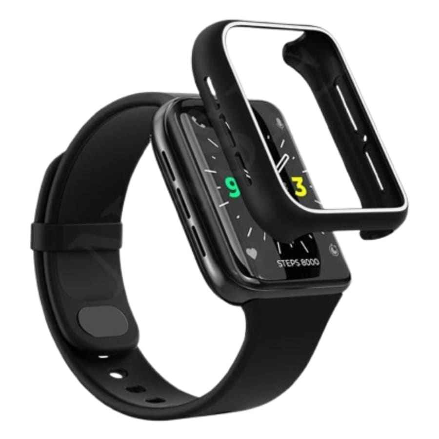 Black protective case for Oppo Watch 2 42mm, designed to fit and protect the smartwatch with precise cutouts.