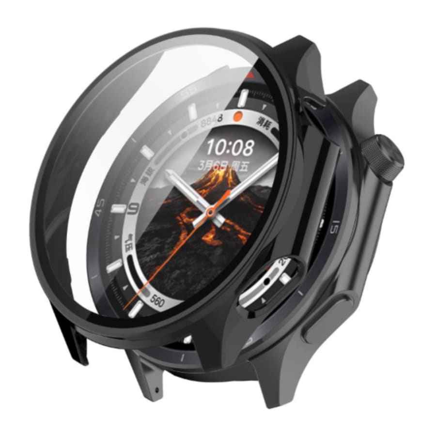Black protective case for OnePlus Watch 3 (46mm), designed to safeguard the smartwatch from scratches and impacts.