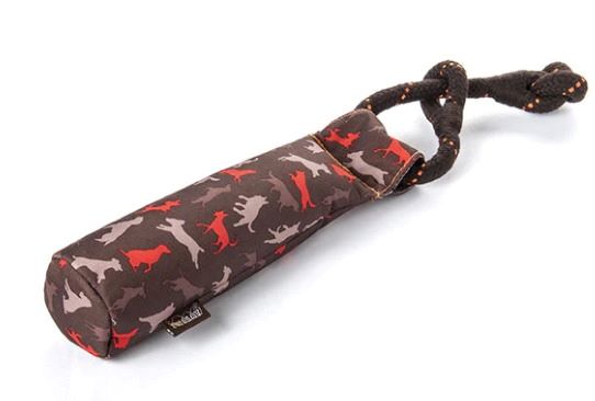 Large P.L.A.Y. Scout & About Toss & Float dog toy in mocha by Animal Addiction Limited, shown in the image.